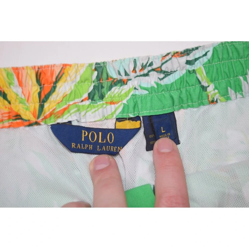 Polo Ralph Lauren Shorts Mens Large Swim Trunks Floral Hawaiian Beach Mesh Lined
